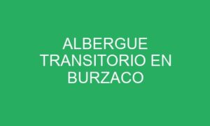 ALBERGUE TRANSITORIO EN BURZACO
