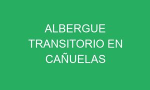 ALBERGUE TRANSITORIO EN CAÑUELAS