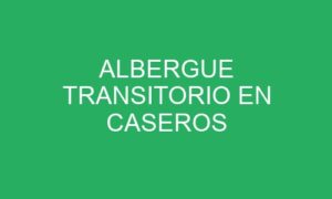 ALBERGUE TRANSITORIO EN CASEROS