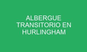 ALBERGUE TRANSITORIO EN HURLINGHAM